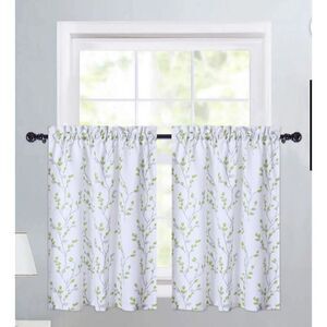 NEW 2 Curtains Panels 27x36” Floral Leaf Window Light Filtering
